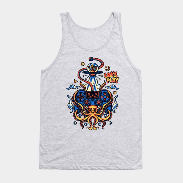 Lets Play Octopus Illustration Tank Top by azhartz